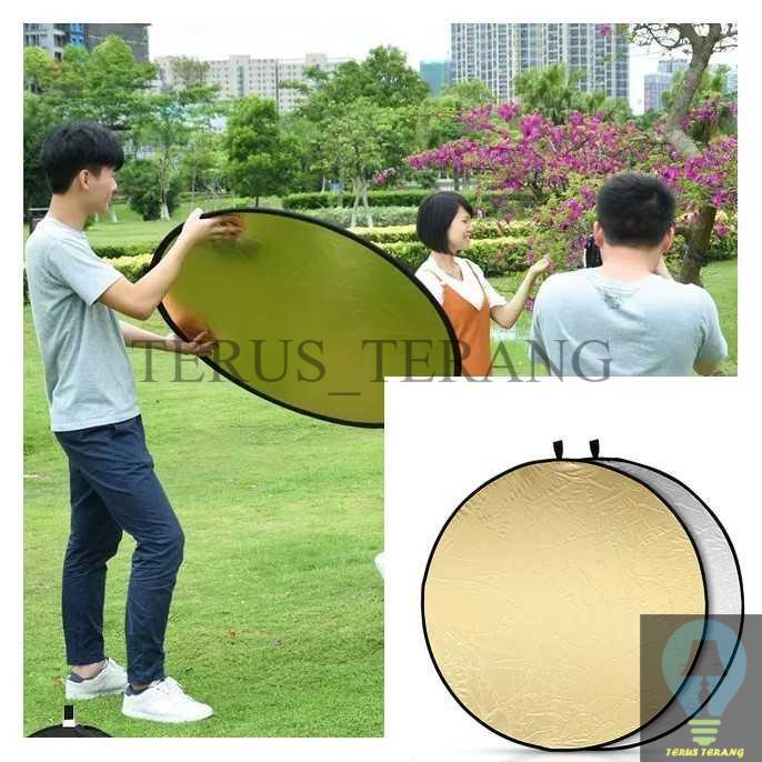 TERUS_TERANG TaffSTUDIO Reflektor Cahaya Fotografi Studio 2in1 Foldable Portable - GO11 - 80 CM