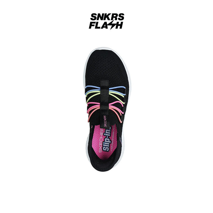 SKECHERS SLIP INS ULTRA FLEX 3 BLACK MULTI - 303824LBKMT - Size 37