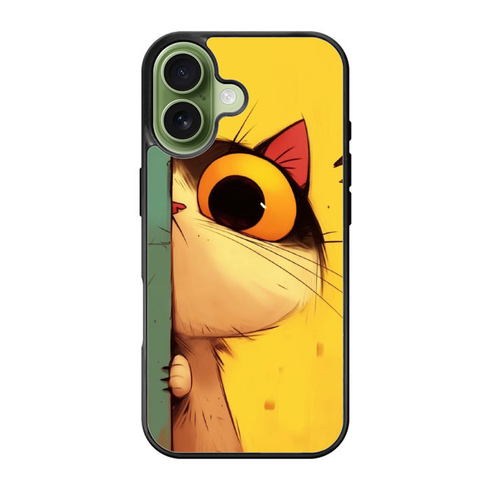 Case Casing Hybrid Custom iPhone 17 16 15 14 13 12 11 Pro Max Plus Mini Air SE Curious Peek FX0080