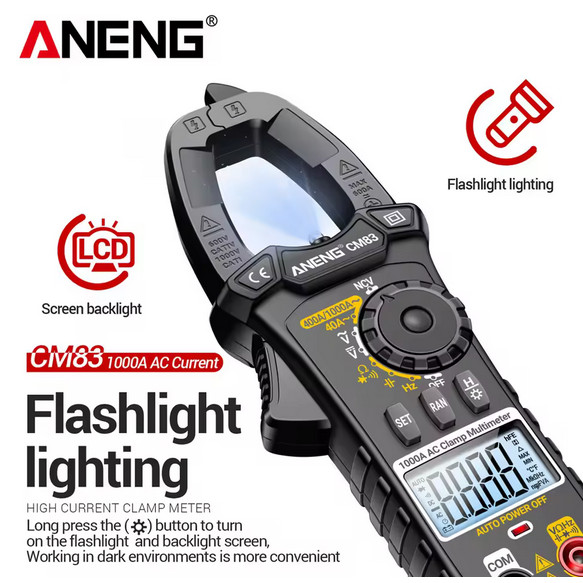 ANENG Digital Multimeter Tang Ampere Voltage NCV Tester Clamp 1000A - CM83