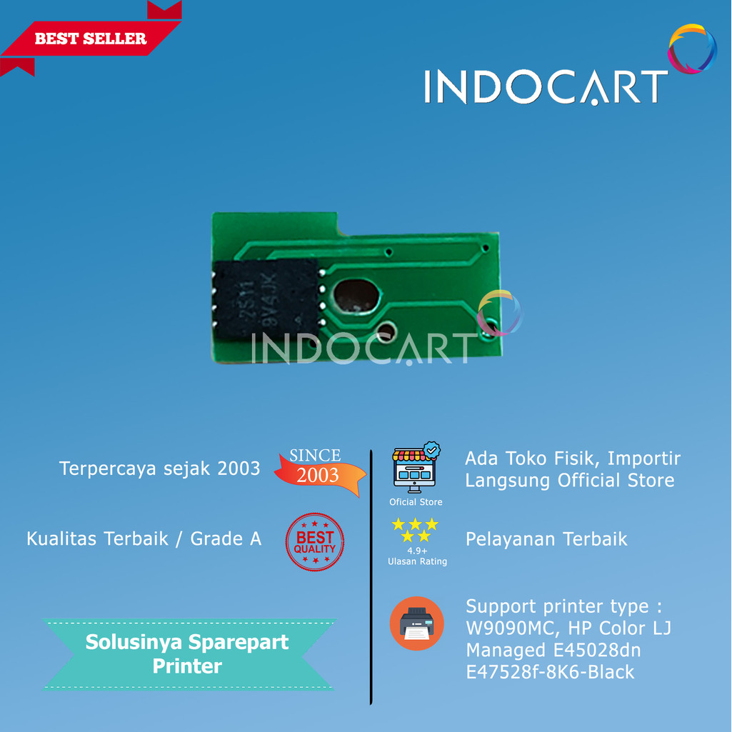 IndoCart Chip W9090MC W9091MC W9092MC W9093MC-HP CLJ Managed E45028dn E47528f-Toner