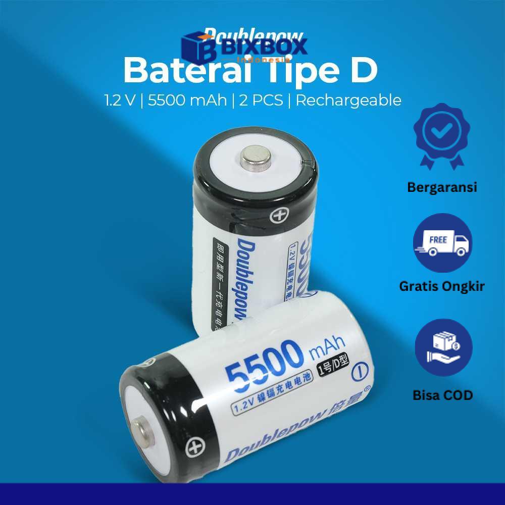 Doublepow Baterai Rechargeable D Ni-CD 1.2V 5500mAh 2 PCS