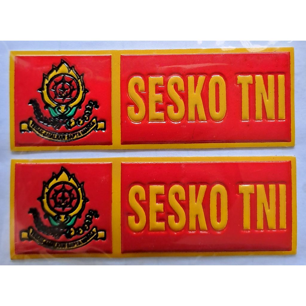 Sticker NOPOL SESKO TNI EMBOS TIMBUL Plat Motor/Mobil - Sticker SESKO TNI EMBOS TIMBUL