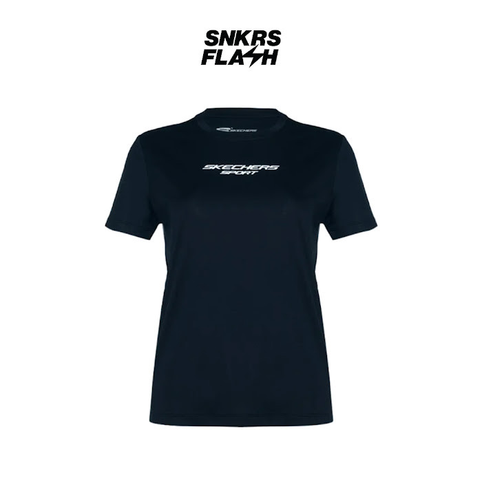 SKECHERS Women Running T Shirt Black Kaos Lengan Pendek Wanita - X5P9WT3BC