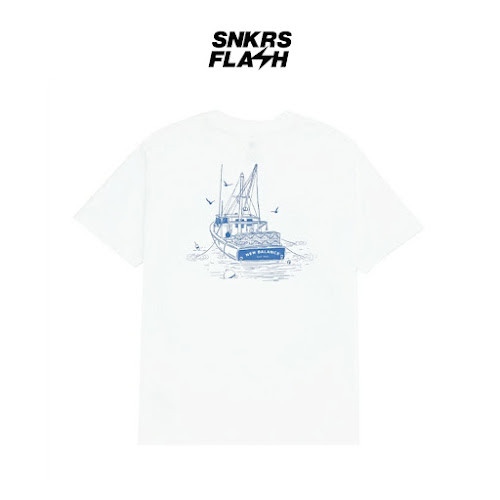 NEW BALANCE Tshirt Lobster Boat White Baju Lengan Pendek Pria  - MT51923WT - Size XL