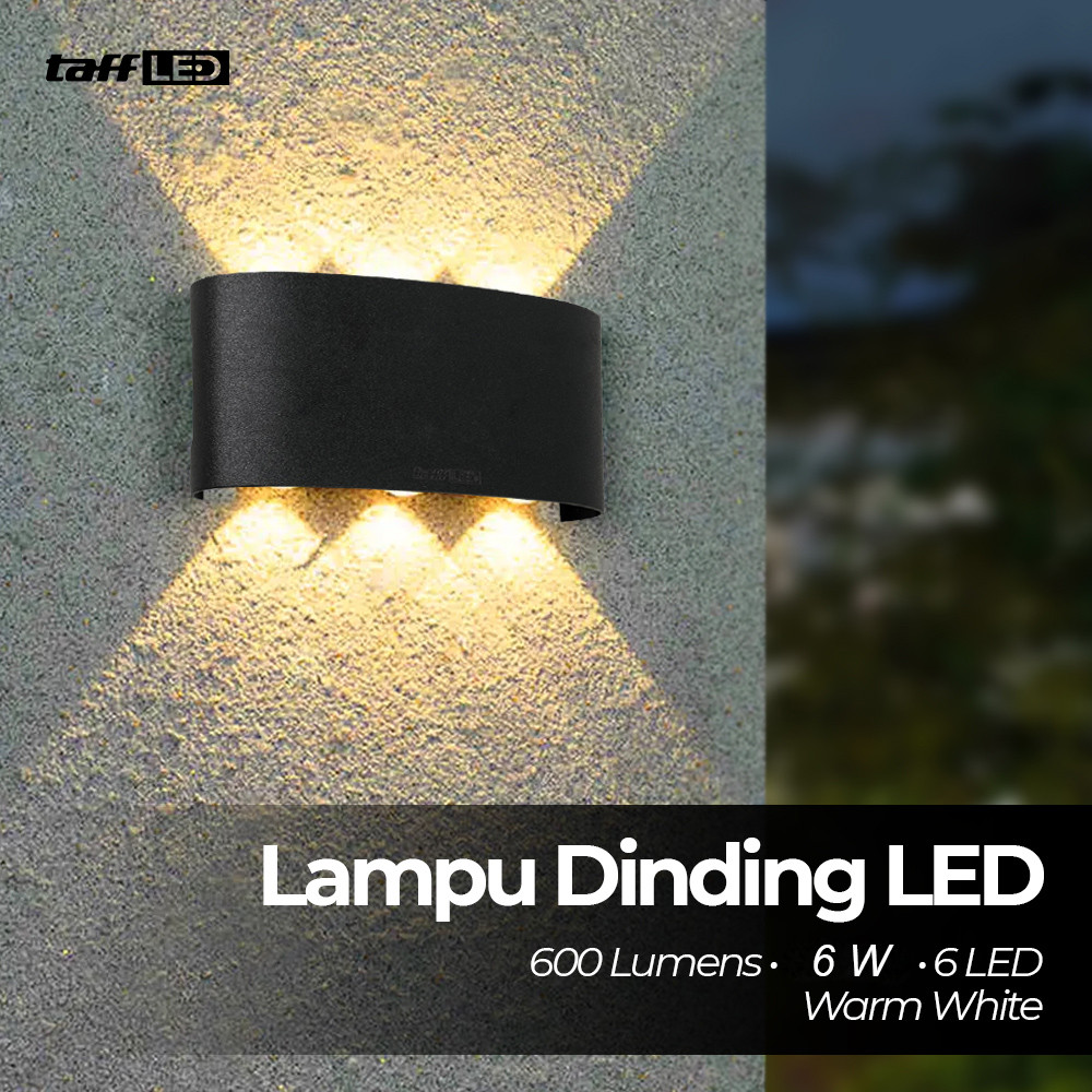 Lampu Dinding Led Indoor Plastic Body 6 Led Warm White 6w 6t Black