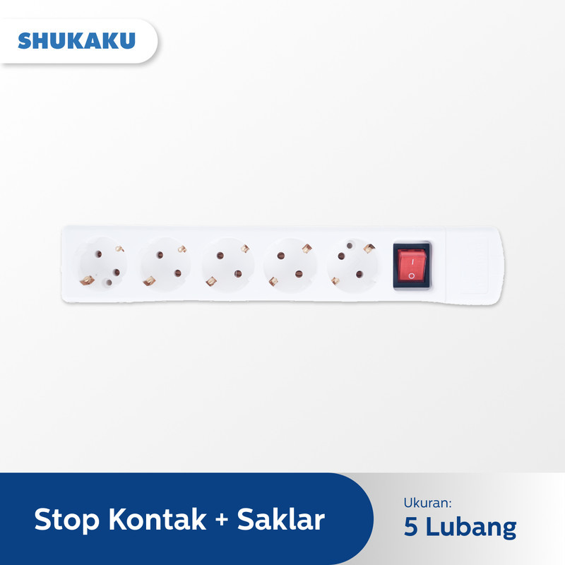 SHUKAKU STOP KONTAK SAKLAR    Putih 5 Lubang