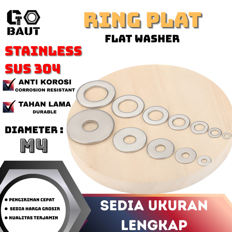 SUS 304 Ring Plat Stainless M4