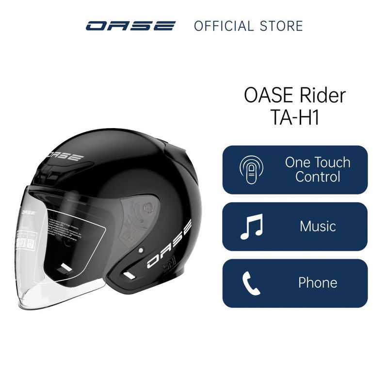 Helm motor Pria SNI OASE RIDER TA-H1 Black Berkualitas Terlaris