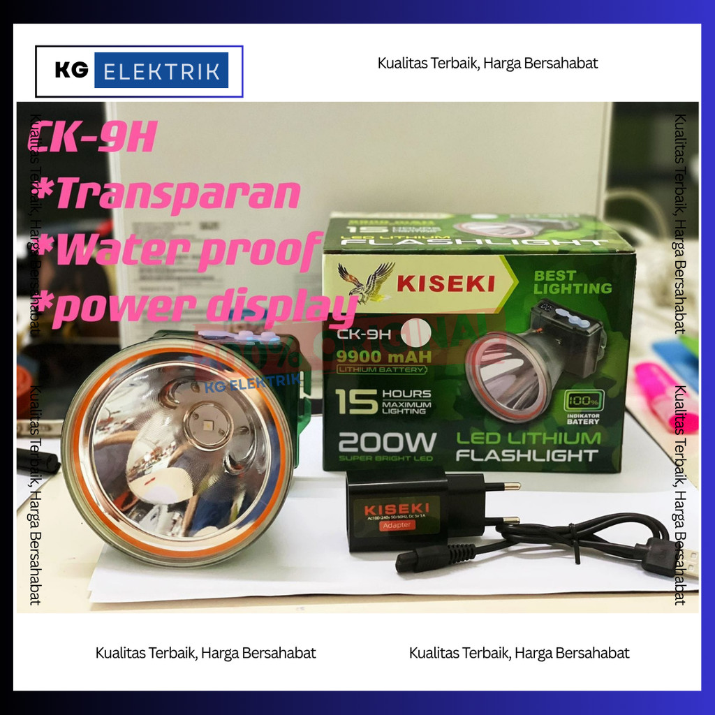 KISEKI CK-9H Senter Kepala LED Kiseki 200 Watt CK-9H/CK-8H/CK-7H Cahaya Kuning DAN Cahaya Putih