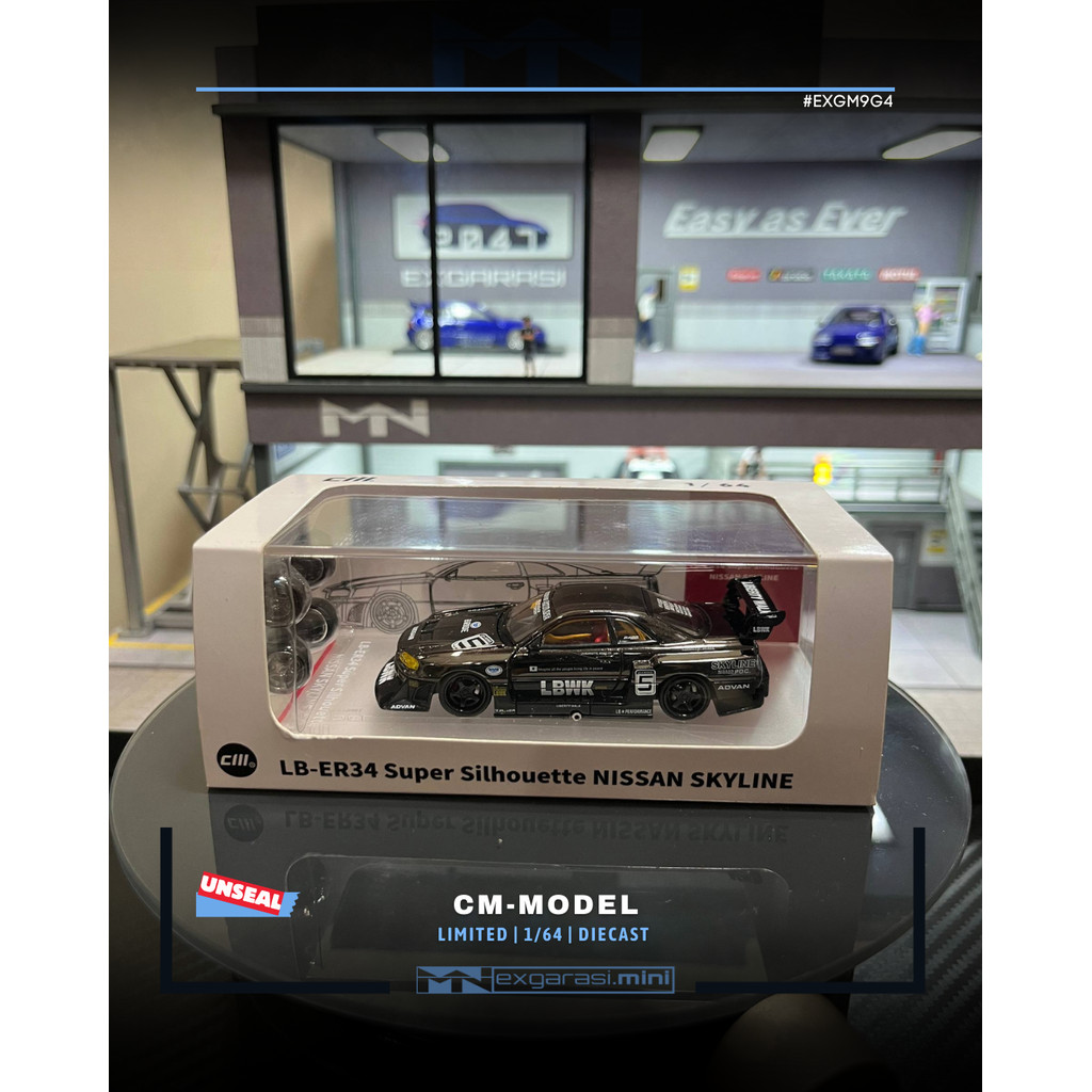 CM MODEL LB-ER34 Super Silhouette NISSAN SKYLINE R34 LBWK - BLACK CHROME
