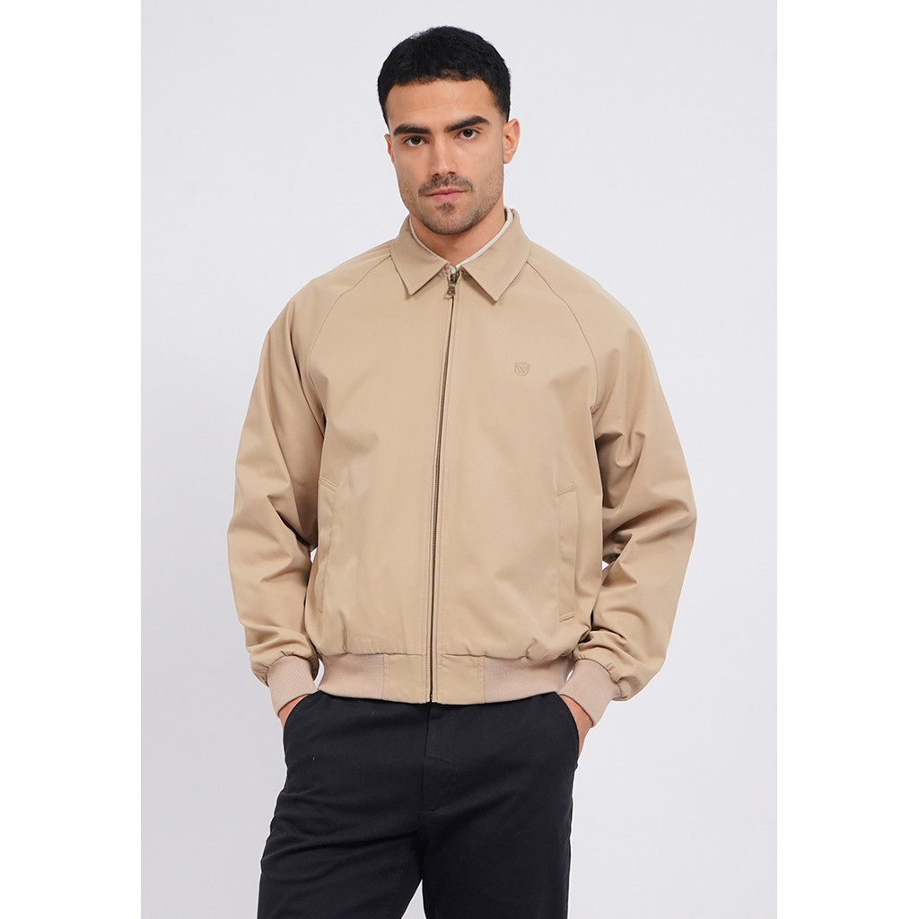WOOD Laydown Collar Bomber Jacket 2-JKXLXC225K001 KHAKI