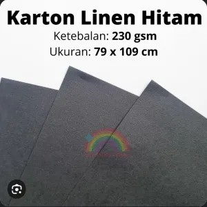 kertas karton linen hitam