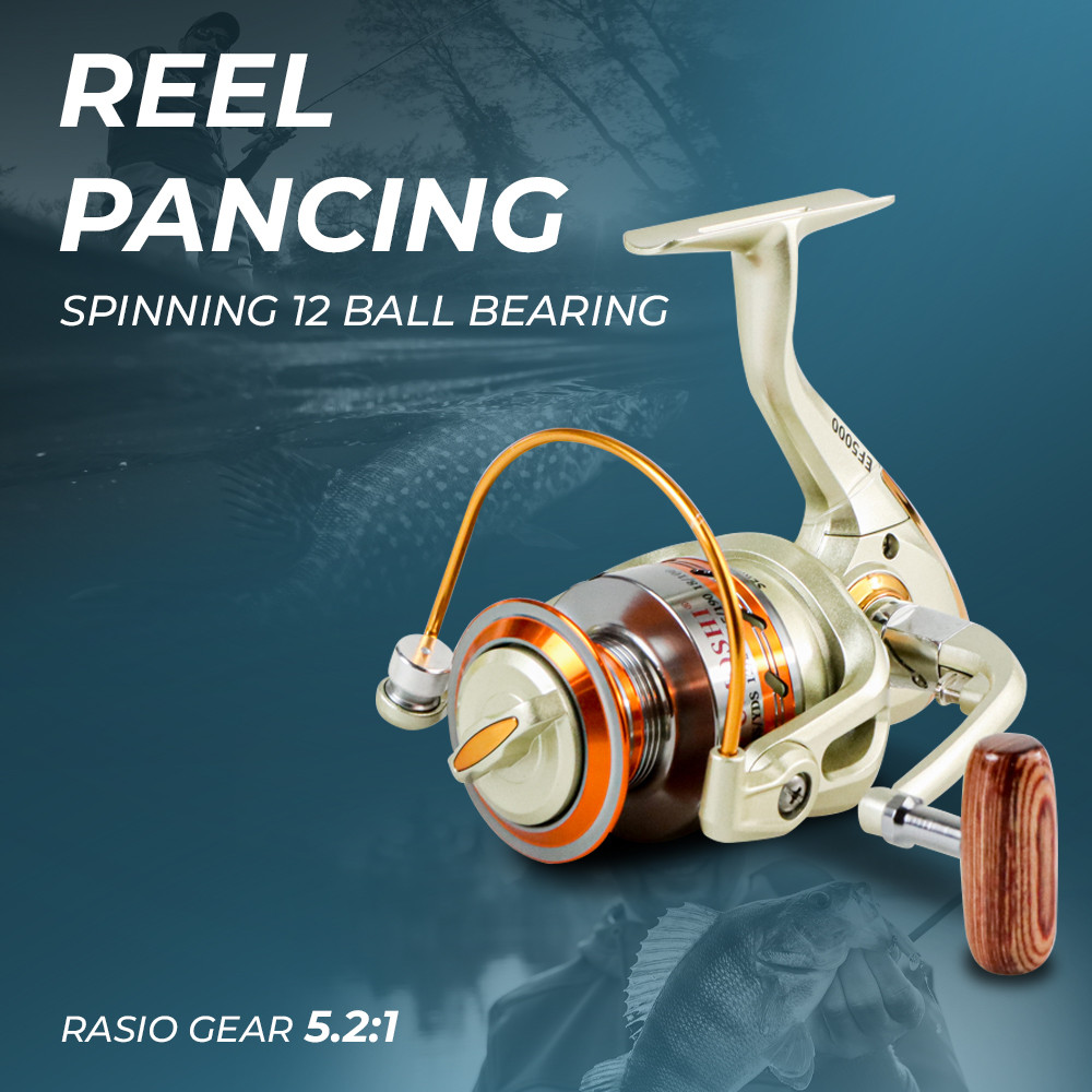 YUMOSHI REELSKING Reel Pancing Spinning 12 Ball Bearing - EF5000