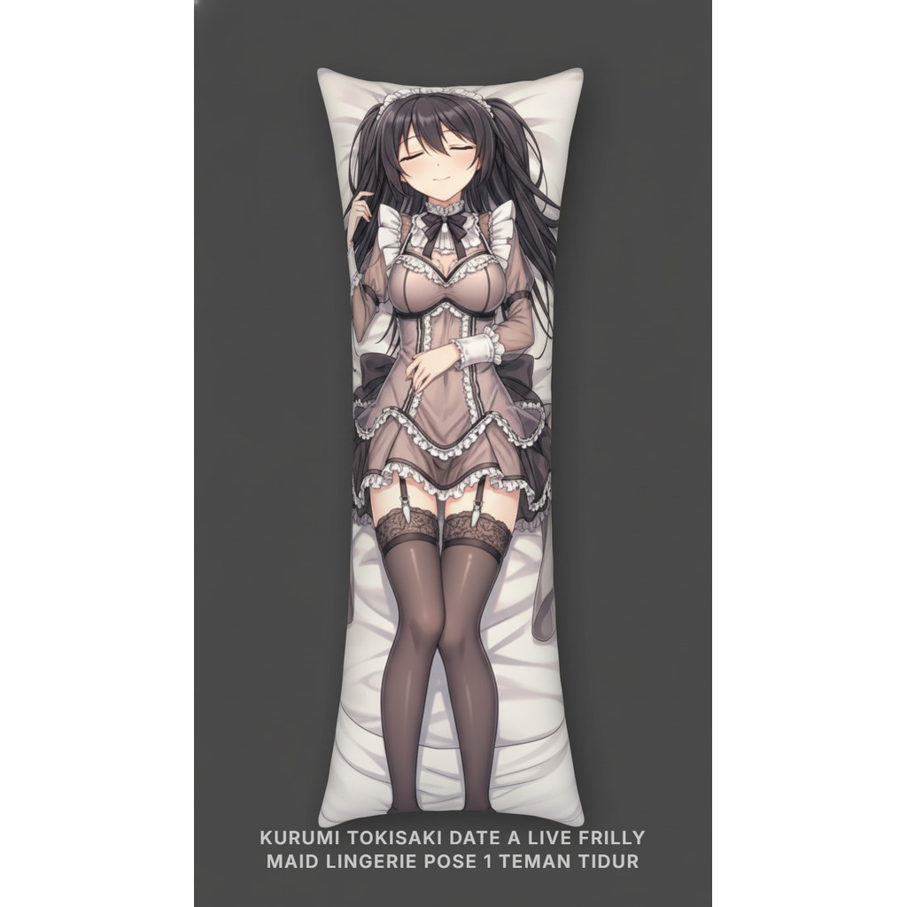 Sarung Bantal Dakimakura Kurumi Tokisaki Date A Live Frilly Maid Lingerie Pose 1 Teman Tidur