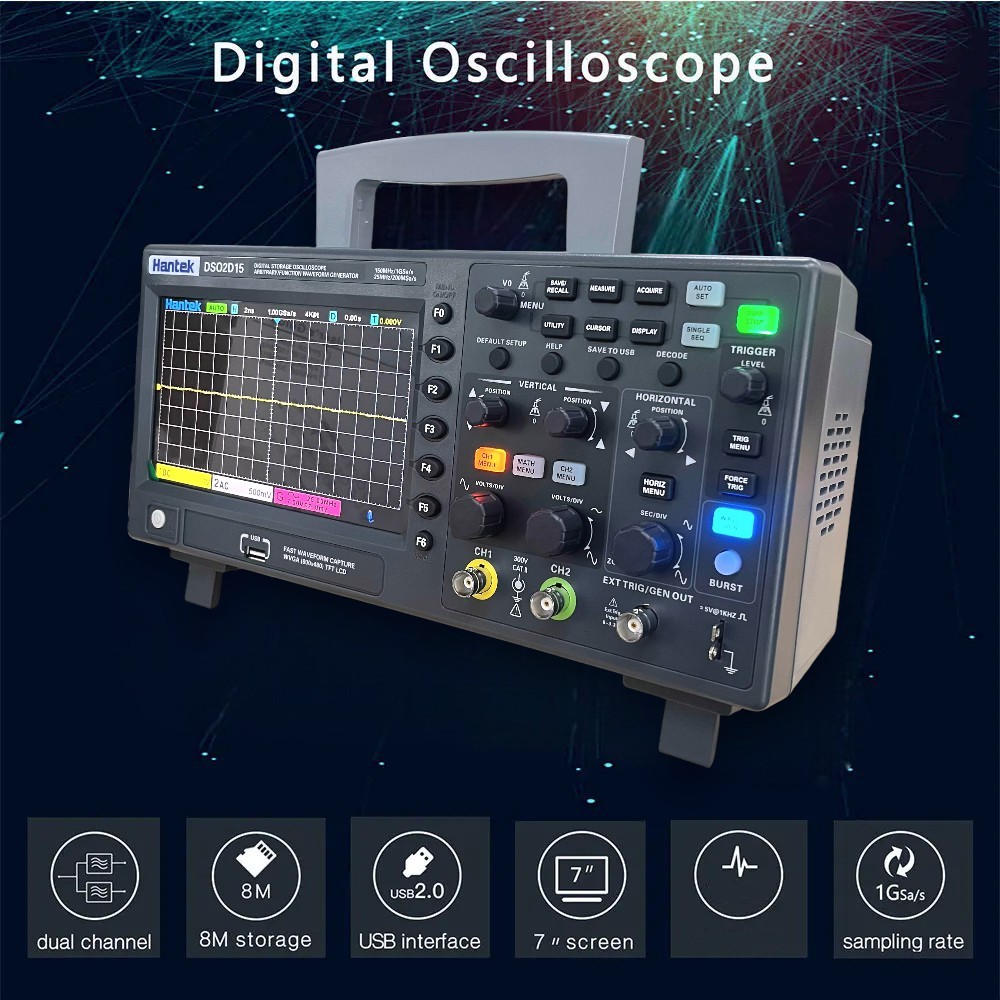 Digital Storage Oscilloscope Signal Generator with P4100 Probe - DS02D15