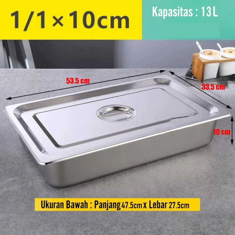 Food Pan Stainless Steel Wadah Makanan Dengan Tutup