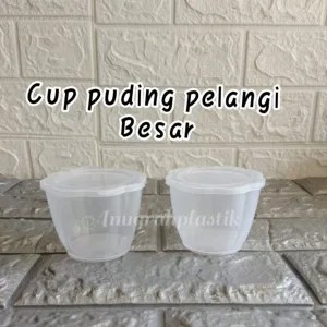 Cup puding pelangi besar