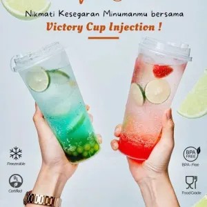 cup PP injection 14 oz merk Victory tutup sambung