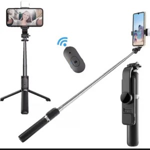 Tripod Q02s Selfie Stick Fill light Bluetooth Remote tongsis 1045mm 300g