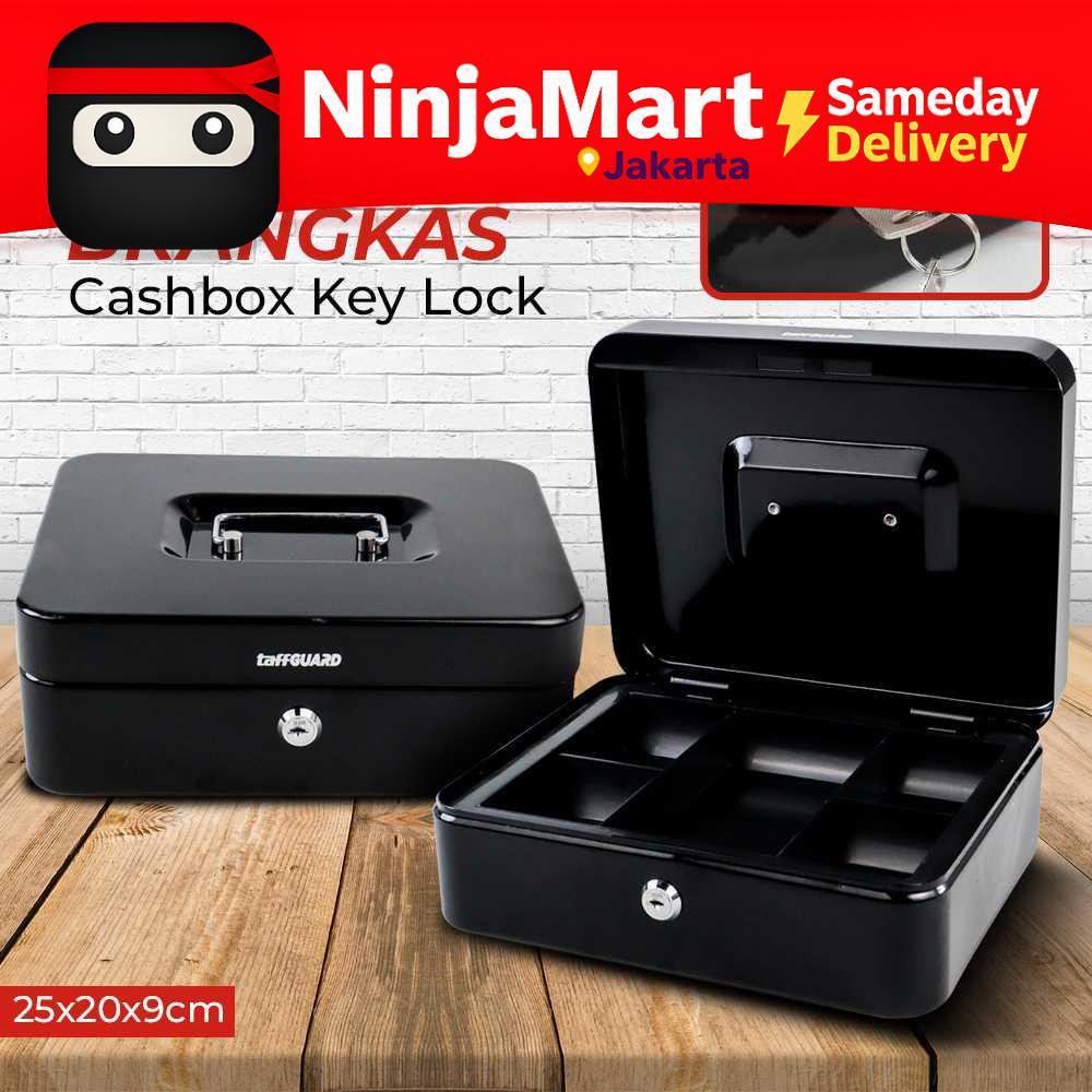 [ NinjaMart Jakarta ]  Kotak Uang Brankas Dokumen Cashbox Key Lock 25x20x9CM - HC-6605
