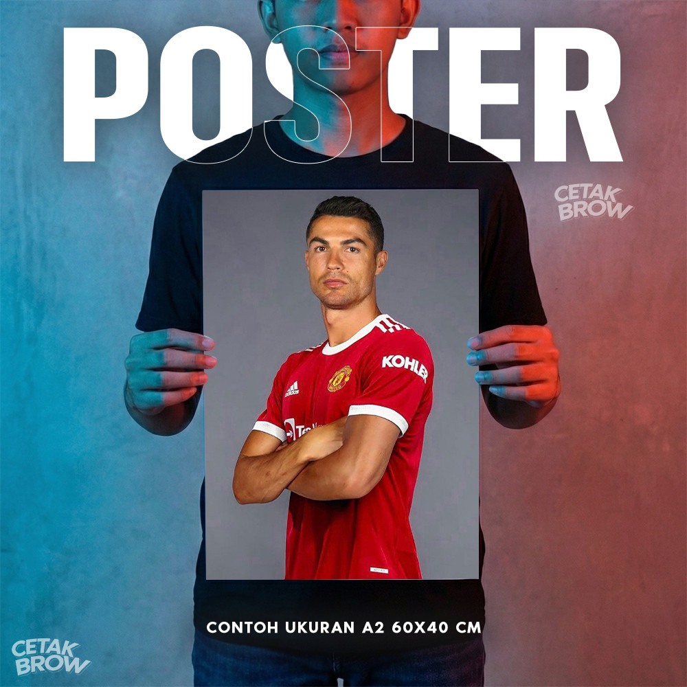 Poster Cristiano Ronaldo Pemain Bola Legndaris Bisa Custom Gambar Sendiri Hiasan Dinding Kamar CR7