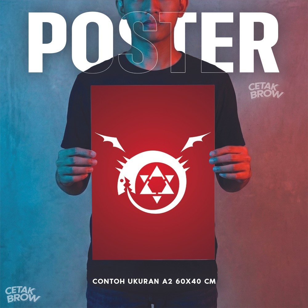 Poster Fullmetal Alchemist Alphonse Transmutation Circle Hiasan Otaku Minimalis Bahan Art Paper