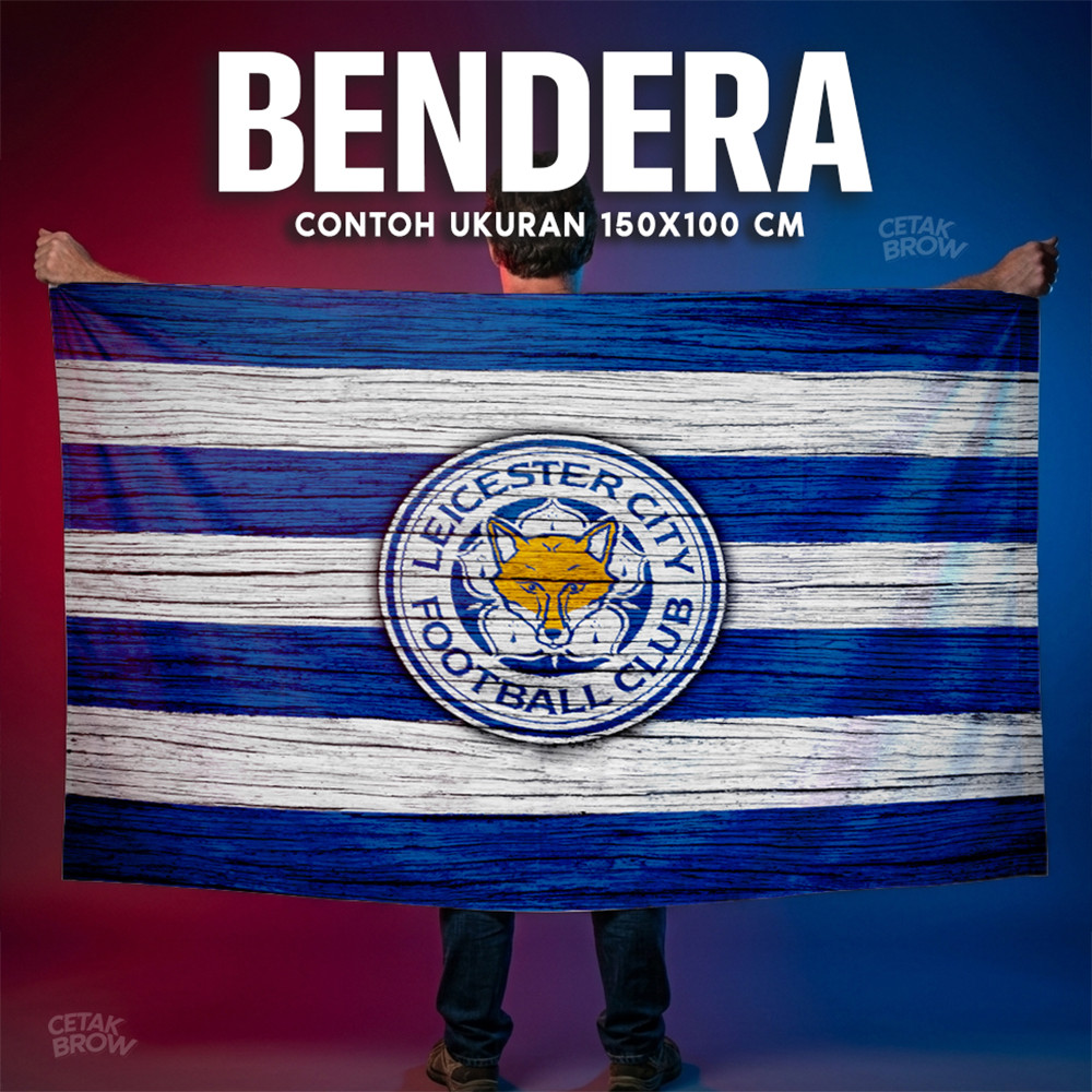 Bendera Leicester City Premier League Champions 2016 Historic Miracle 5000-1 Odds Gold Trophy Art Bi