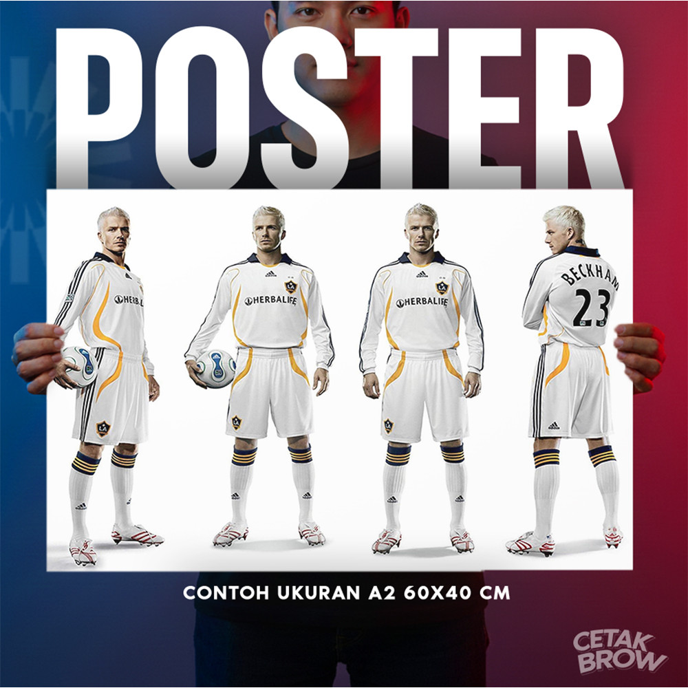 Poster David Beckham Classic Celebration Hiasan Dinding Kamar Unik Dekorasi Dinding Premium