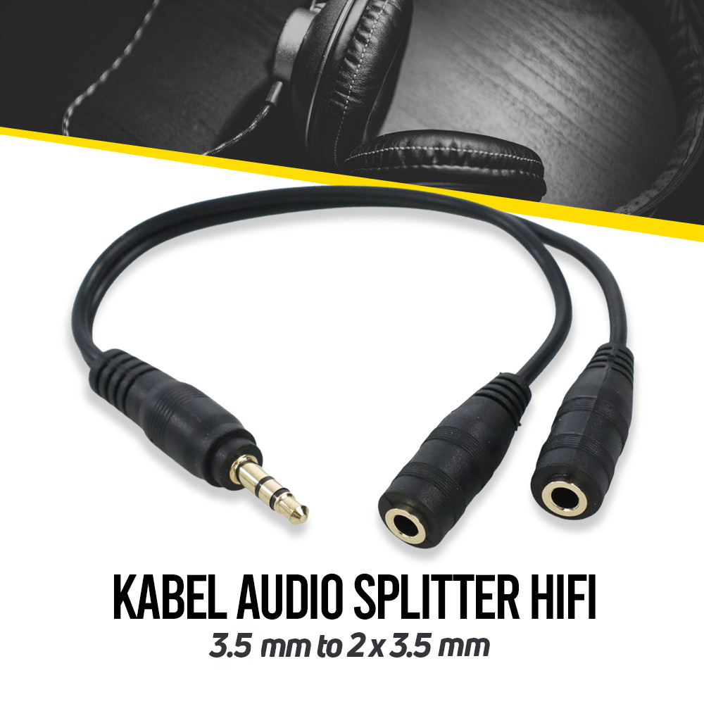 Kabel Audio Splitter Cable Earphone Headphone HiFi 3.5mm to 2x3.5mm - AV115