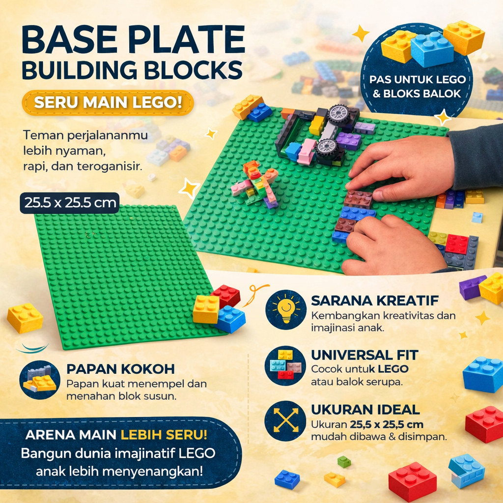 Base Plate Building Blocks 25.5x25.5 cm - HQB1143