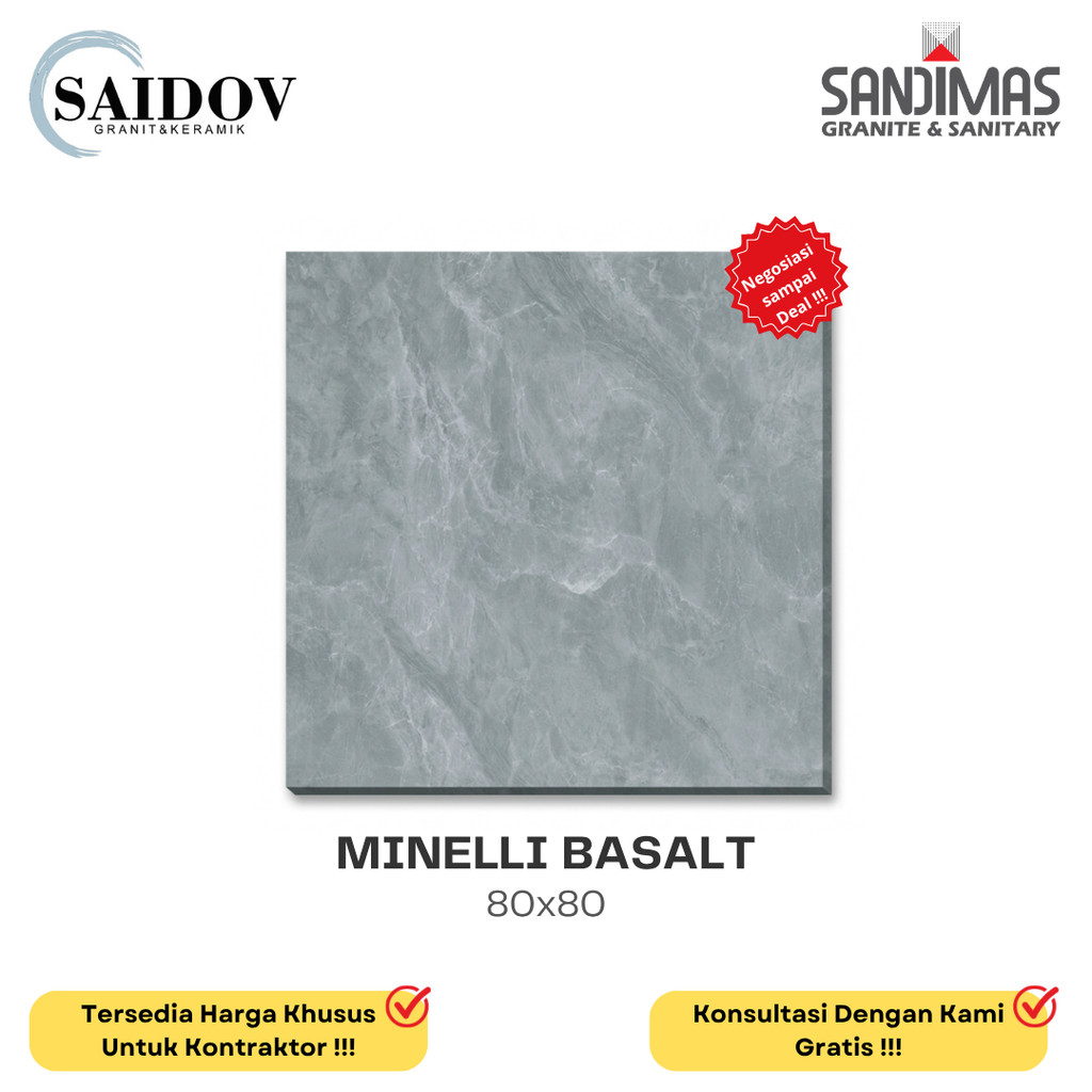 SANDIMAS LANTAI GRANIT MINELLI BASALT 80X80 POLISHED
