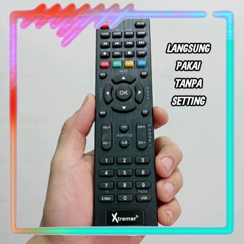 Remot Remote Set Top Box STB DVB-T2 Digital TV Pengganti Tanpa Setting Xtreamer Bien 1 (LANGSUNG PAK