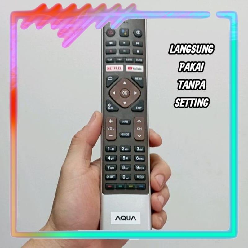 Remot Remote Smart TV Non Voice Pengganti Tanpa Setting AQUA 32AQT6600 43AQT1000 50AQT6600 55AQT7000