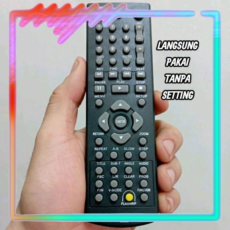 Remot Remote DVD Player Universal Tanpa Setting Polytron Flashrip DVD2165 DVD2167 DVD2255 DTIB2367 D