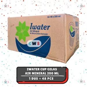 IWATER Air Mineral Cup Gelas 200 ml - 1 Dus 48 x 200ml