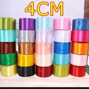 Pita Satin 4cm Warna Merah HARGA ROLL