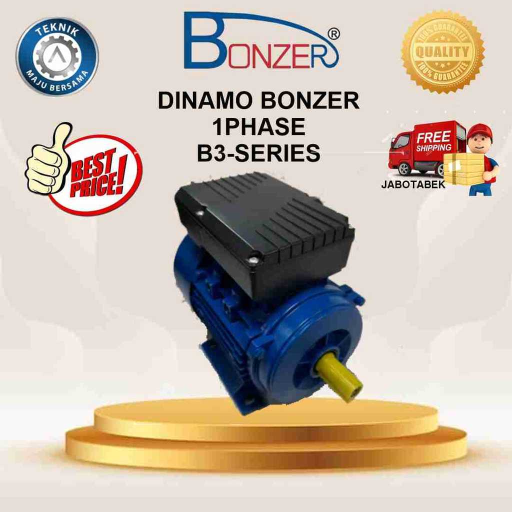 BONZER DINAMO INDUCTION MOTOR B3 1500RPM 4P 1,5KW 2HP FRAME 90L 1PHASE, 50/60HZ HIGH QUALITY