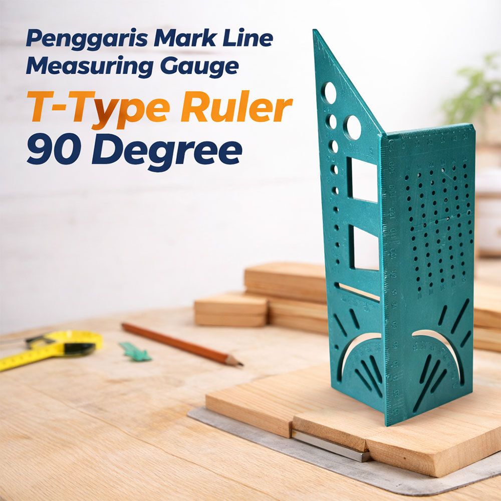 Penggaris Mark Line Measuring Gauge T-Type Ruler 90 Degree