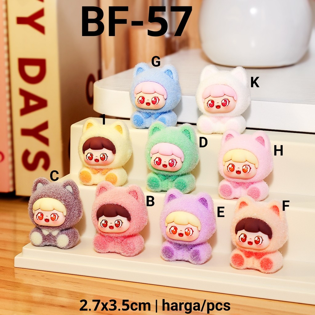 BF-57 Resin clay goody bag manyue decoration 3d diy migo kucing bludru velvet merah coklat hijau ung