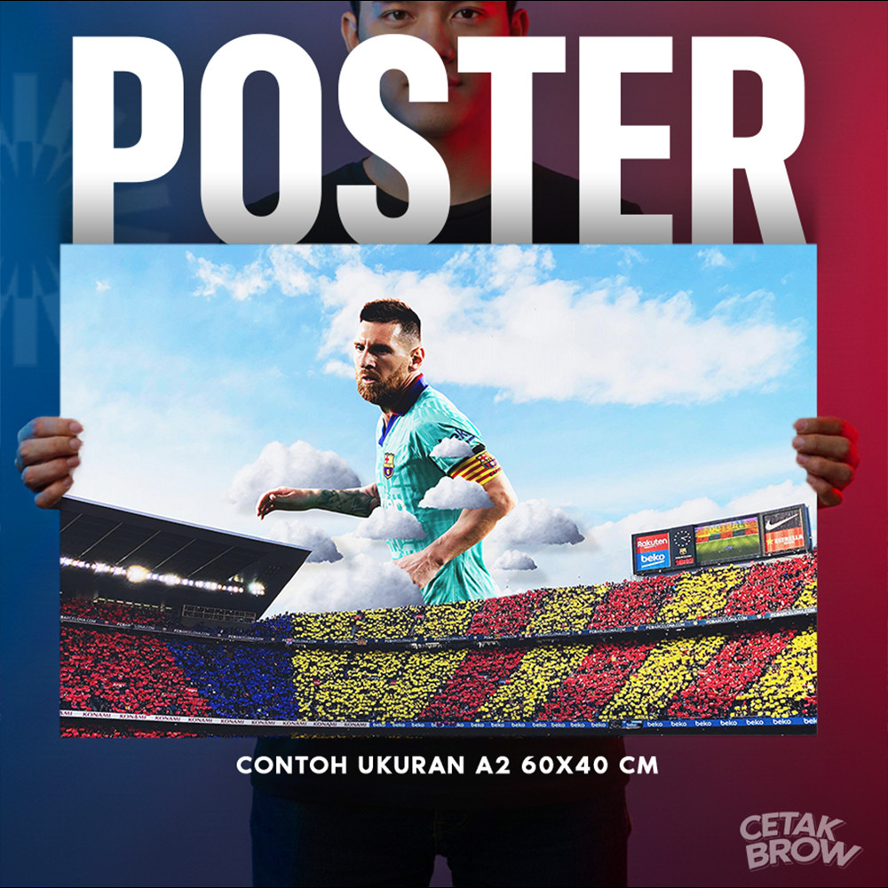 Poster FC Barcelona Tiki-Taka Era Xavi Iniesta Hiasan Dinding Kamar Kolektor Dekorasi Studio Kreatif