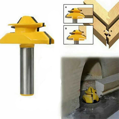 JGZUI Mata Bor Drill Bit 45 Degree Lock Mitter Router Bit Tool 6mm - MC01005