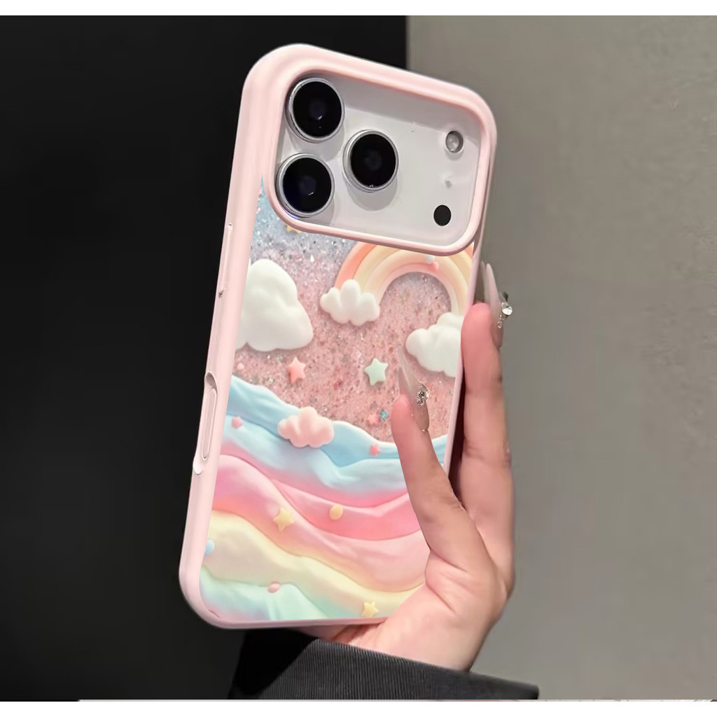 Awan Lembut Pelangi Case Oppo Reno 15F 5G A6X A6 A5I Pro 14F A5 2025 A6T Pro A3X Case