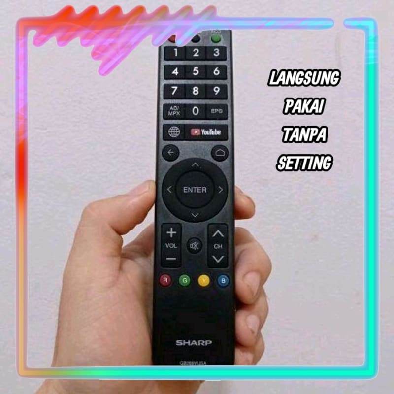 Remot Remote TV Pengganti Tanpa Setting Sharp 2T-C40AE1I 2T-C45AE1I 2T-C50AE1I (LANGSUNG PAKAI)