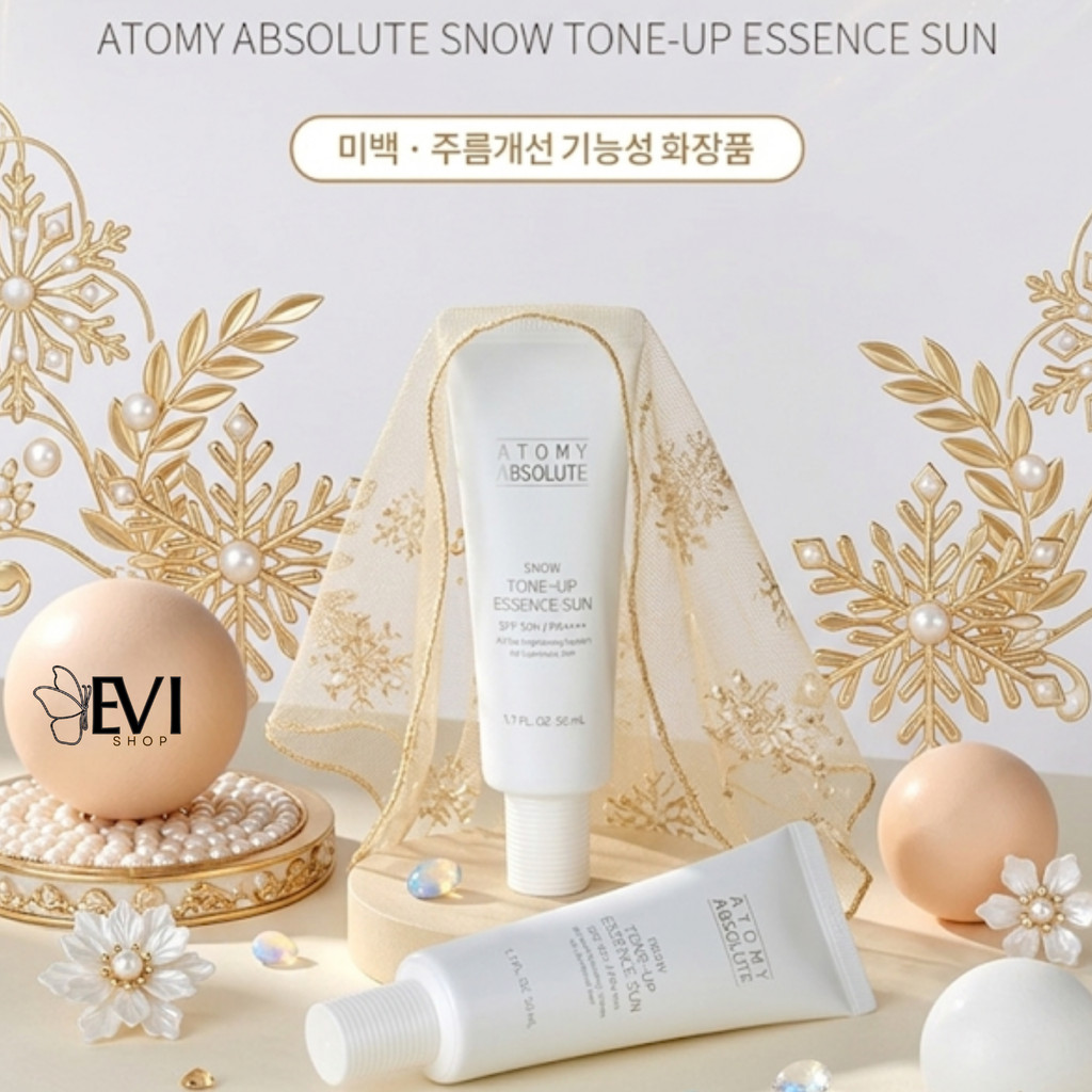 Atomy Absolute Snow Tone-Up Essence Sunscreen BPOM spf 50+ pa++++| Sunscreen tone up cegah UVA UVB d