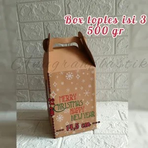Box Natal Christmas Hampers toples isi 3 toples 500 gram PERPACK 500g