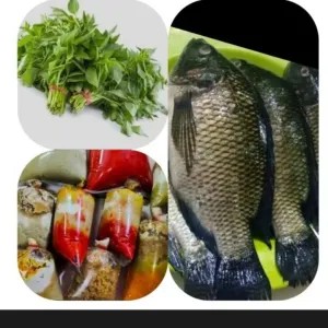 ikan mujair goreng+ lalapan kemangi timun