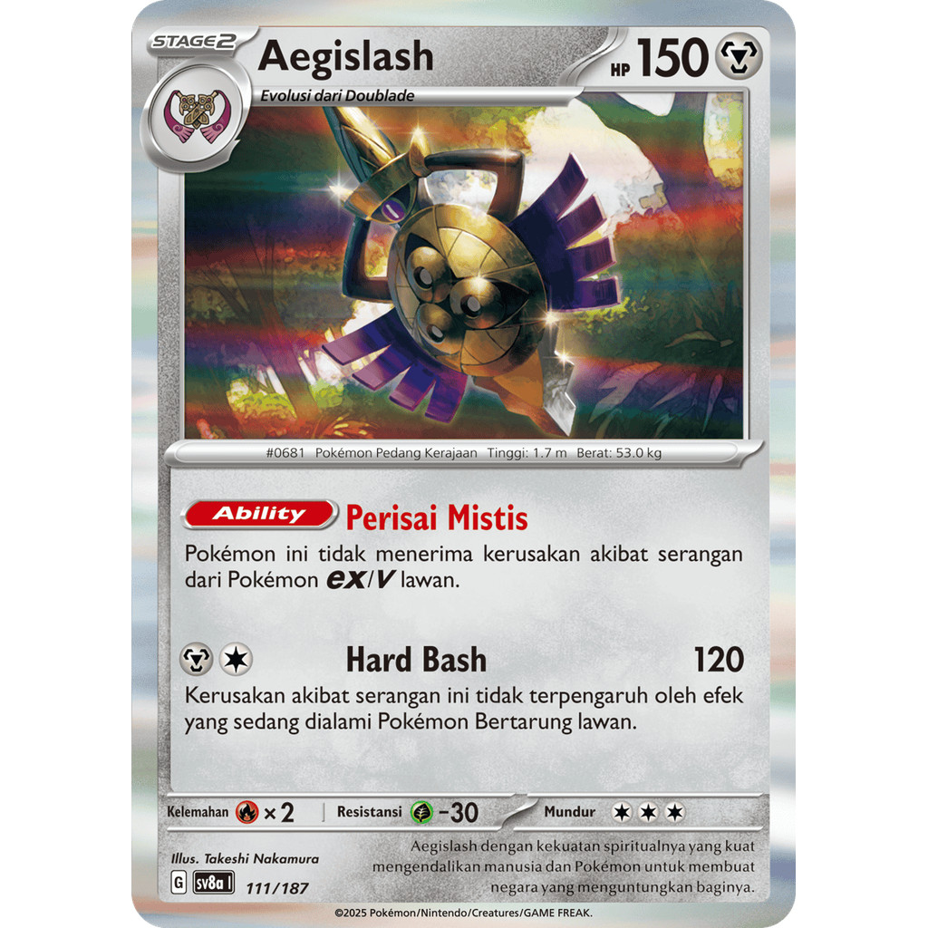 Pokemon TCG Indonesia Aegislash 111/187 SV8A Festival Terastal ex