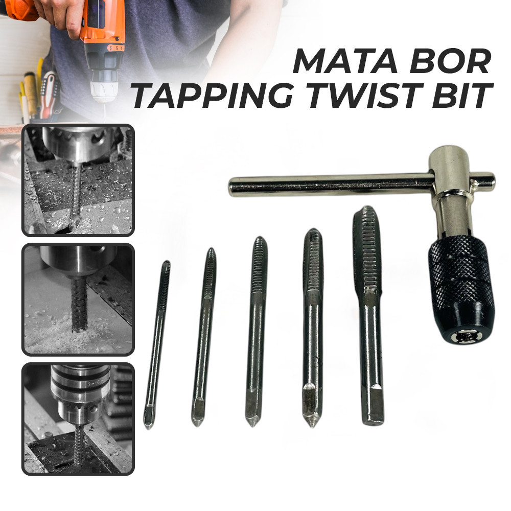 Mata Bor Wrench Drill Bit Hand Tapping Twist Bit 6 PCS - H21
