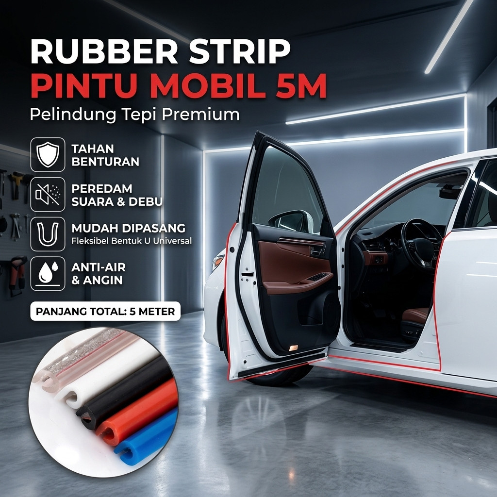 Karet Lis Pelindung Pintu Mobil Anti Benturan Anti Gores Strip Rubber Pelindung Sisi Pintu Mobil Aks